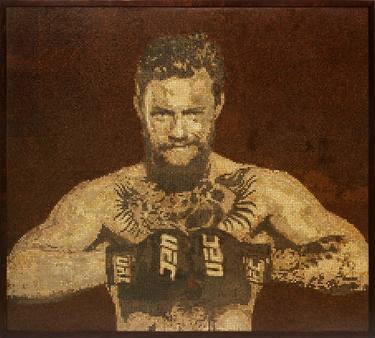 Conor McGregor, Handmade Mosaic from Wood thumb