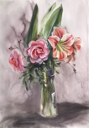 Original Floral Painting by Anna Kovaleva