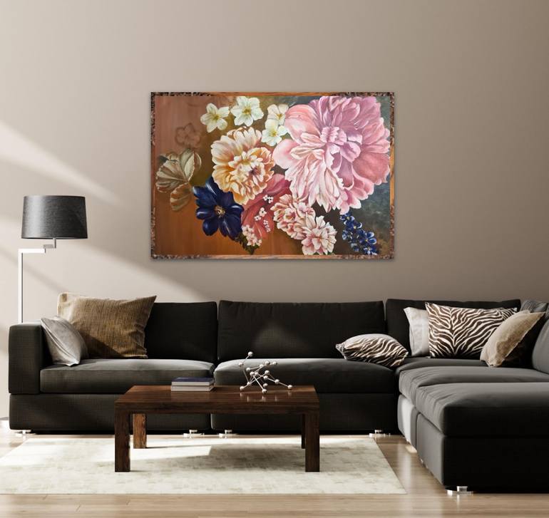 Original Abstract Botanic Painting by MERON SOMERS
