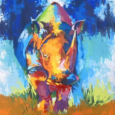 Original Abstract Expressionism Animal Paintings by Angelo Wasike