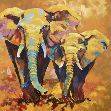 Original Abstract Animal Paintings by Angelo Wasike