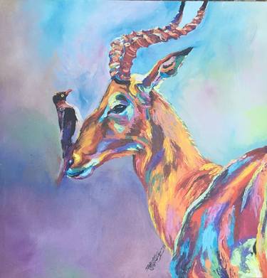 Original Expressionism Animal Painting by Angelo Wasike