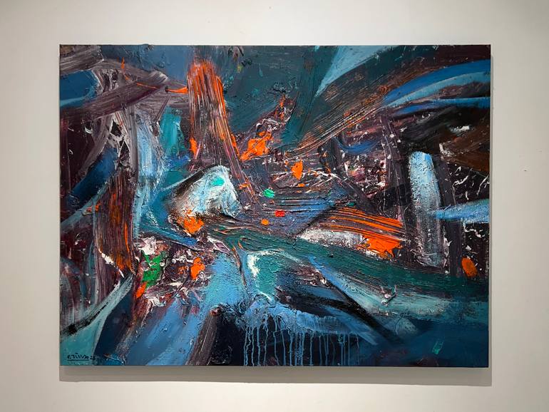 Original Abstract Expressionism Abstract Painting by Tung Duc Pham