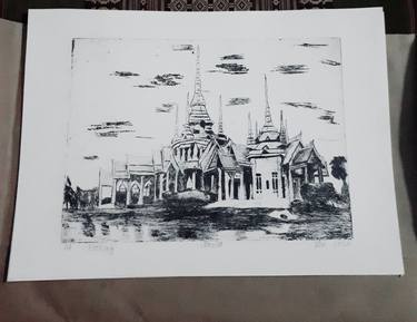 Print of Architecture Printmaking by Parattakorn Huinok