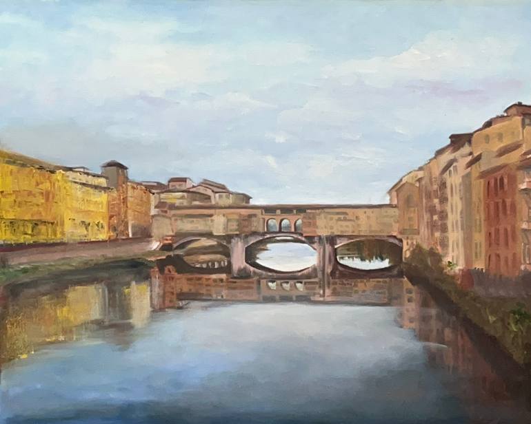 Original Famous Painting by Leah Wiedemer  Realism Art on Canvas  The Ponte Vecchio