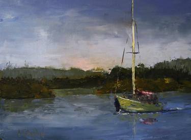 Original Fine Art Boat Paintings by Leah Wiedemer