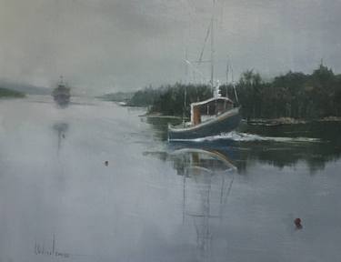 Original Fine Art Boat Paintings by Leah Wiedemer