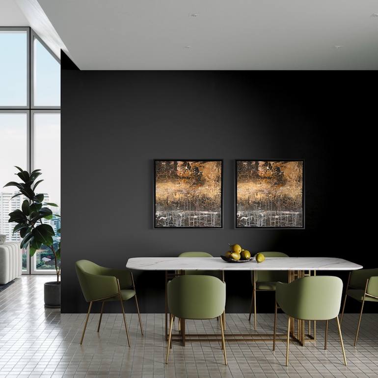 Original Modernism Abstract Painting by Sabine L  Haanaes