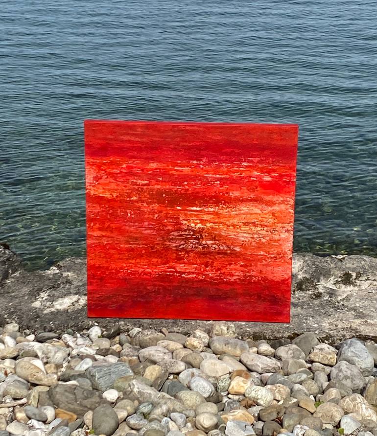 Original Modernism Abstract Painting by Sabine L  Haanaes