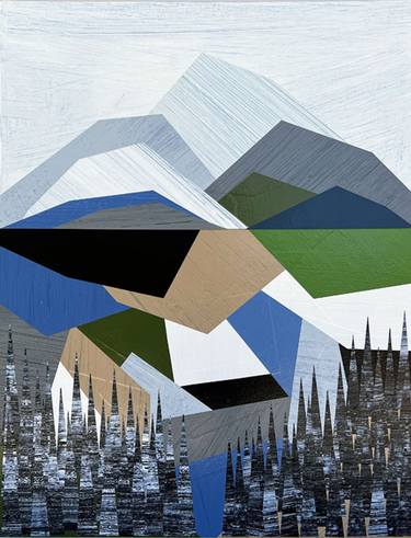 Saatchi Art Artist Chris Wheeler; Collage, “Painted Mountains no.446” #art