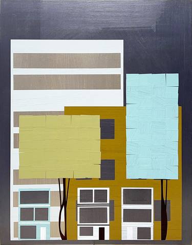 Saatchi Art Artist Chris Wheeler; Collage, “Townhouse and Tree no.441” #art