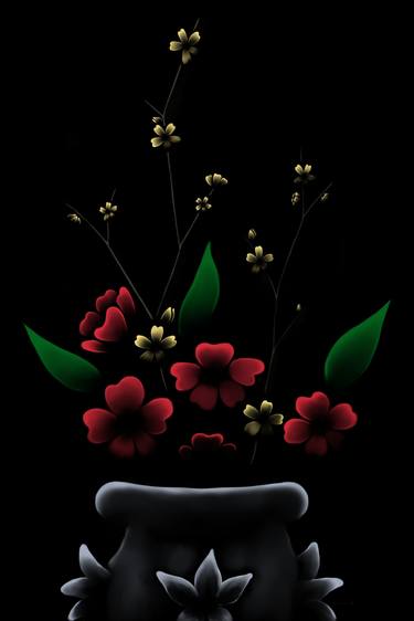 Print of Abstract Floral Mixed Media by Nipuni Perera
