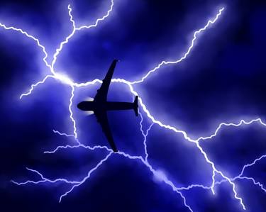 Airplane against lightning - Limited Edition of 5 thumb