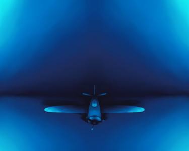 A model airplane in cyan light - Limited Edition of 5 thumb