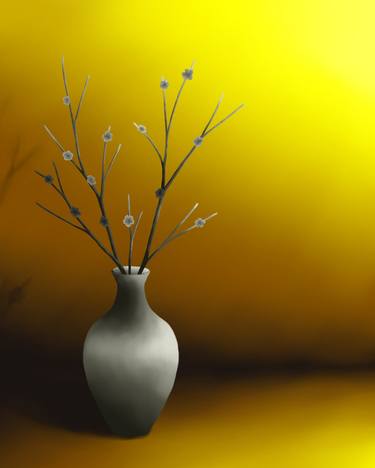 White vase on gold background - Limited Edition of 5 thumb