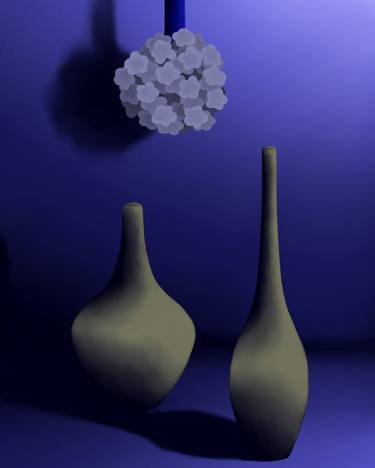 Vases on blue background thumb