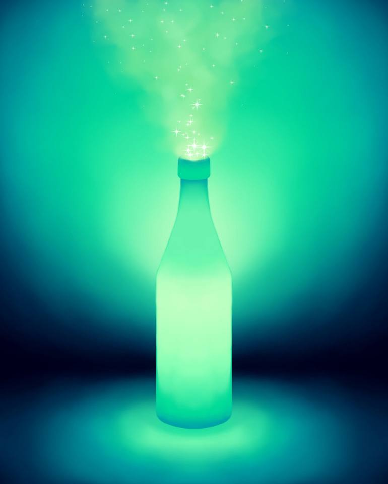 glow in the dark nebula bottles