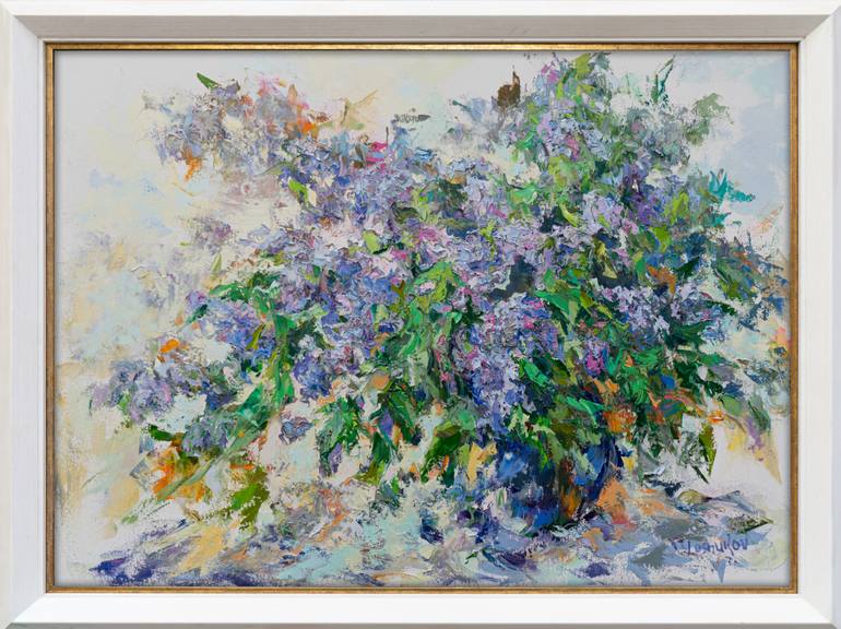Original Abstract Expressionism Floral Painting by Vitaly Leshukov Soldatov