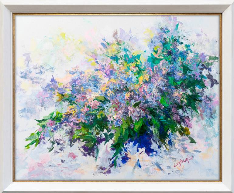 Original Abstract Floral Painting by Vitaly Leshukov Soldatov