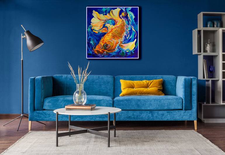 Original Conceptual Fish Painting by Vitaly Leshukov Soldatov