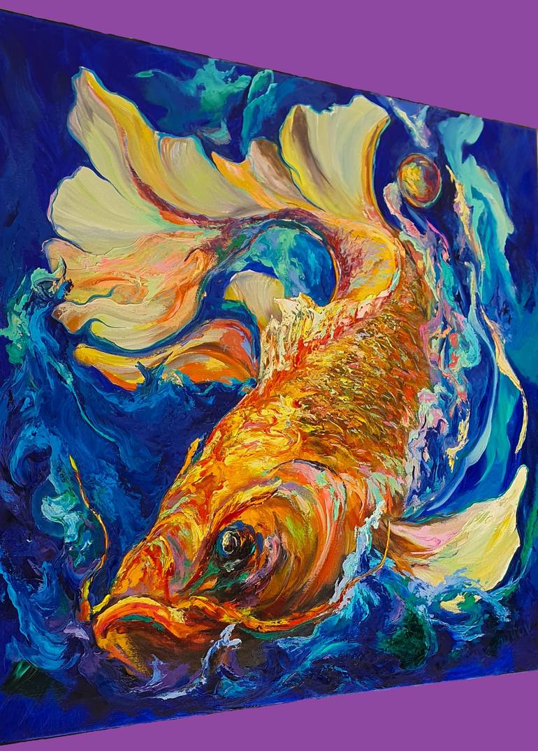 Original Conceptual Fish Painting by Vitaly Leshukov Soldatov