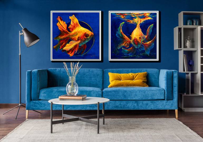 Original Art Deco Animal Painting by Vitaly Leshukov Soldatov