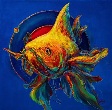 Original Conceptual Fish Paintings by Vitaly Leshukov Soldatov