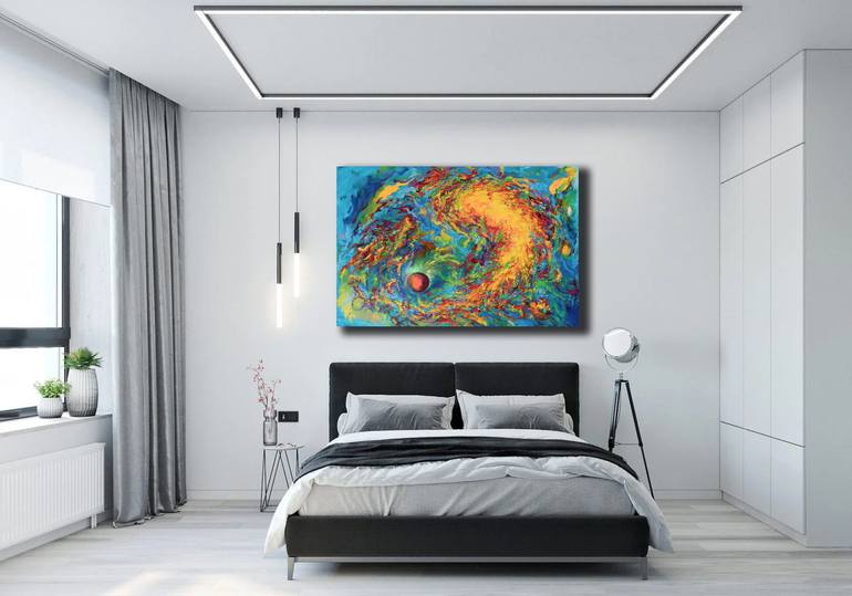 Original Abstract Fantasy Painting by Vitaly Leshukov Soldatov
