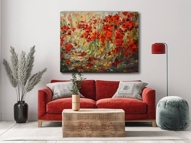 Original Abstract Floral Painting by Vitaly Leshukov Soldatov