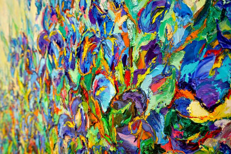 Original Abstract Expressionism Floral Painting by Vitaly Leshukov Soldatov