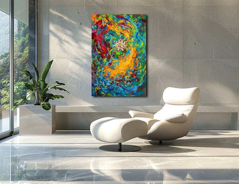 Original Abstract Fantasy Painting by Vitaly Leshukov Soldatov