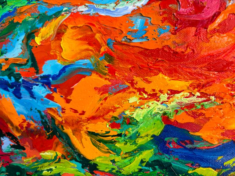Original Abstract Expressionism Fantasy Painting by Vitaly Leshukov Soldatov