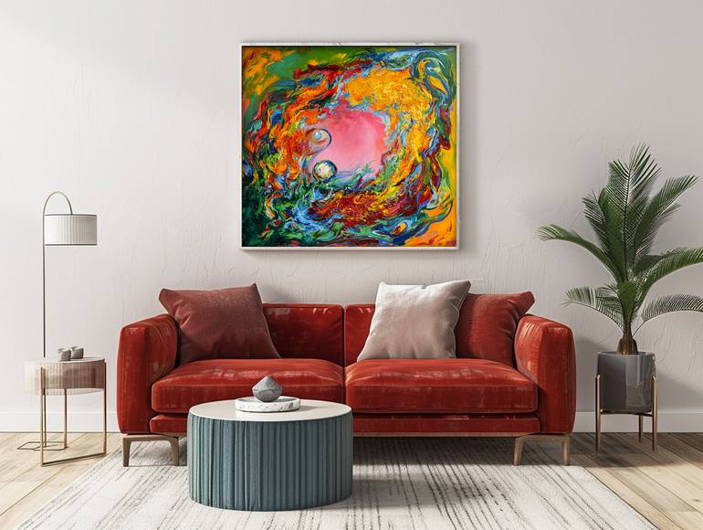 Original Abstract Expressionism Fantasy Painting by Vitaly Leshukov Soldatov