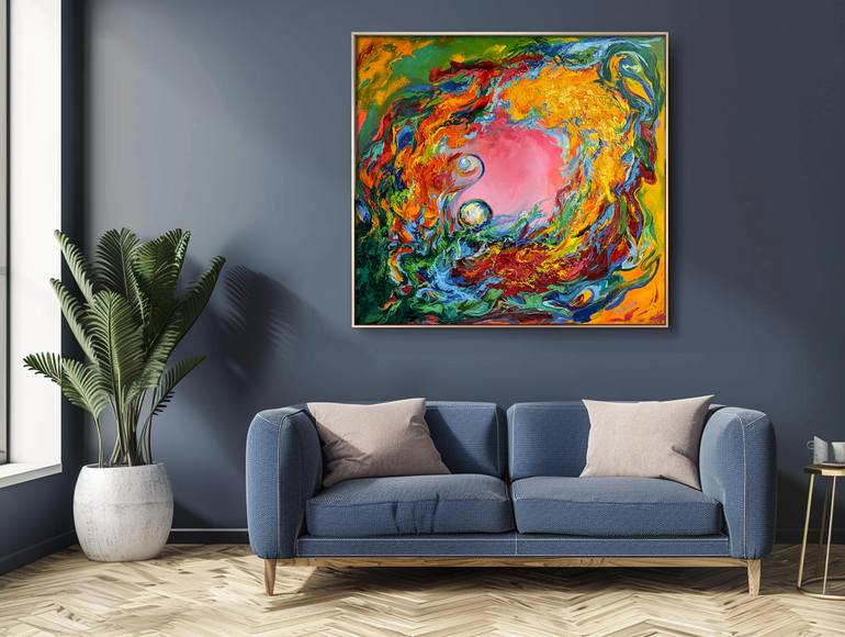 Original Abstract Expressionism Fantasy Painting by Vitaly Leshukov Soldatov