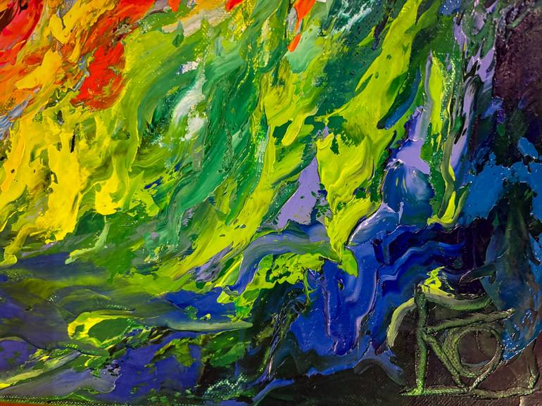 Original Abstract Expressionism Fantasy Painting by Vitaly Leshukov Soldatov