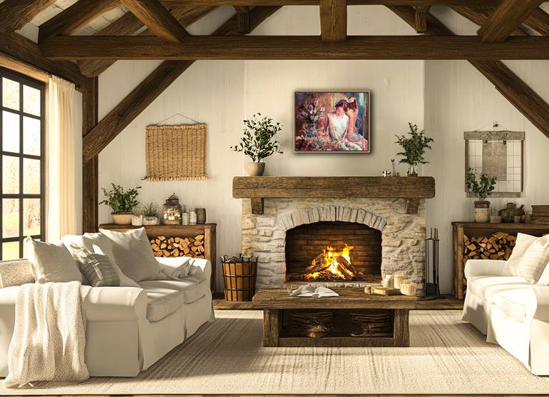 Original Classicism Erotic Painting by Vitaly Leshukov Soldatov