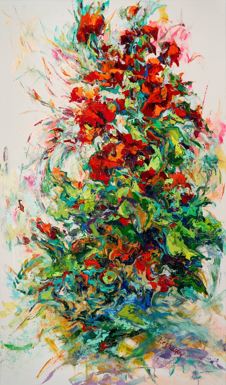 Original Color Field Painting Floral Paintings by Vitaly Leshukov Soldatov