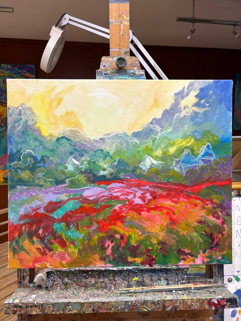 Original Post-impressionism Landscape Painting by Vitaly Leshukov Soldatov