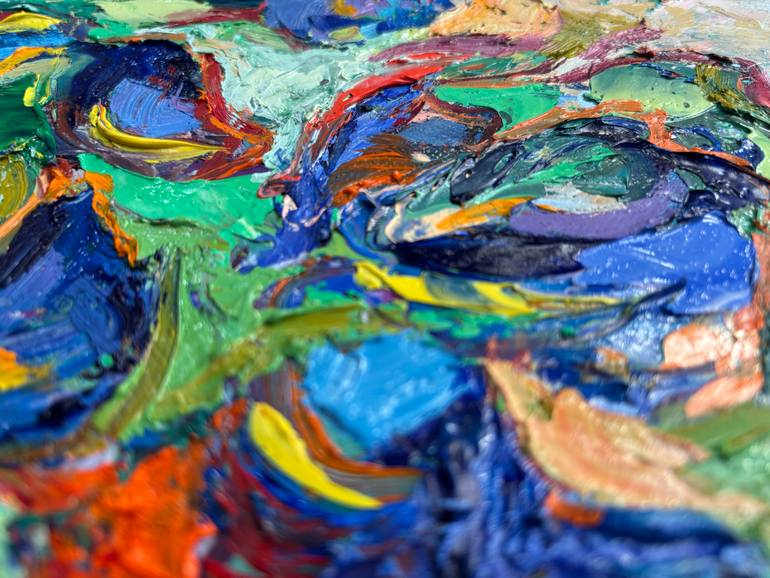 Original Abstract Expressionism Floral Painting by Vitaly Leshukov Soldatov