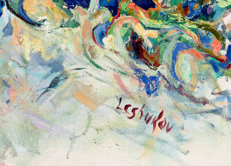 Original Abstract Expressionism Floral Painting by Vitaly Leshukov Soldatov
