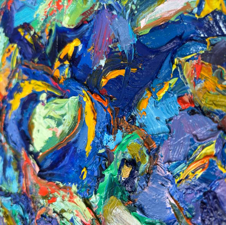 Original Abstract Expressionism Floral Painting by Vitaly Leshukov Soldatov