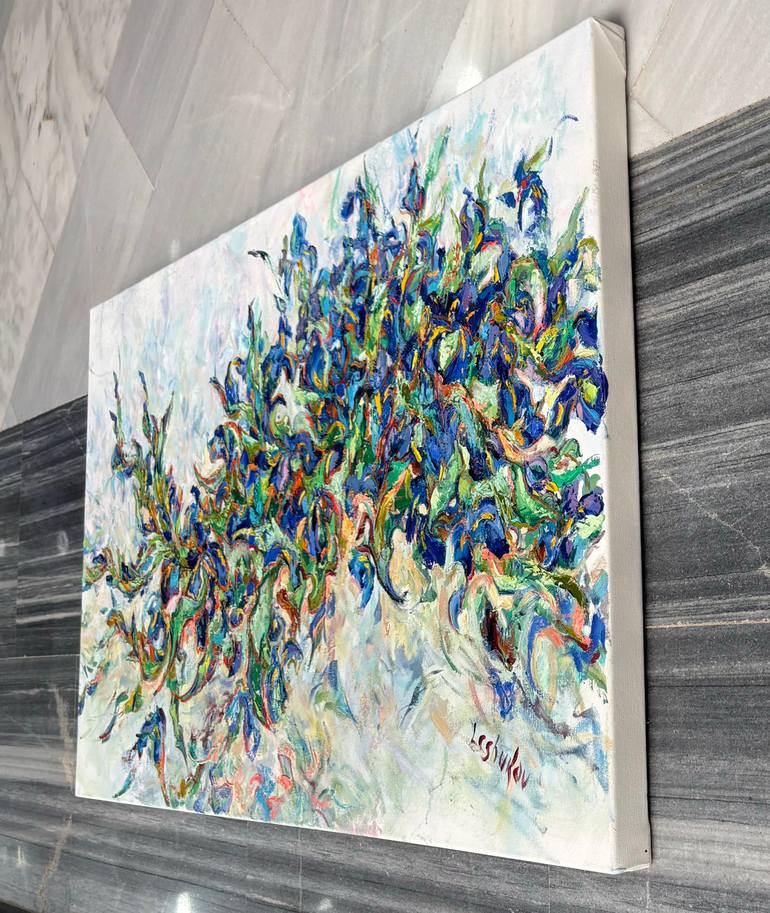 Original Abstract Expressionism Floral Painting by Vitaly Leshukov Soldatov