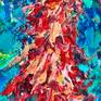3D effect painting, expressive floral canvas