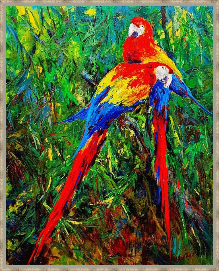 Original Abstract Expressionism Animal Painting by Vitaly Leshukov Soldatov