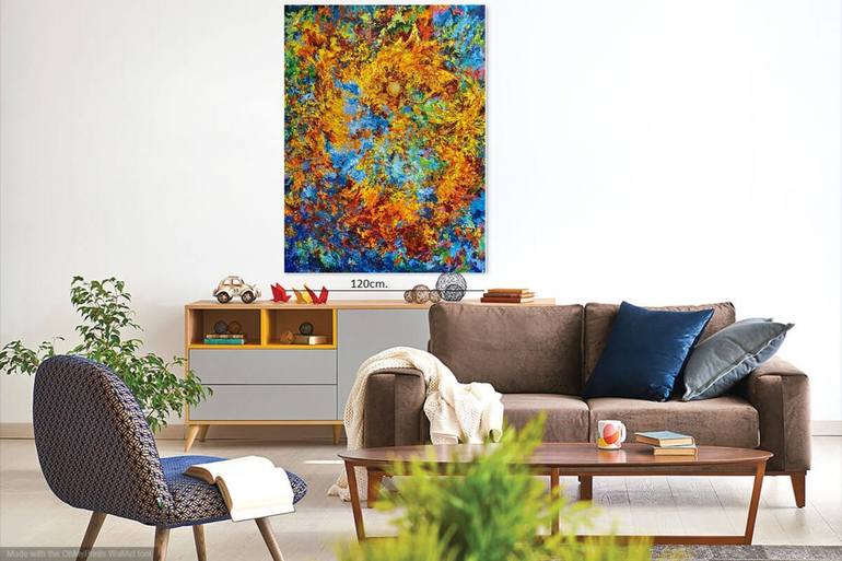 Original Abstract Fish Painting by Vitaly Leshukov Soldatov