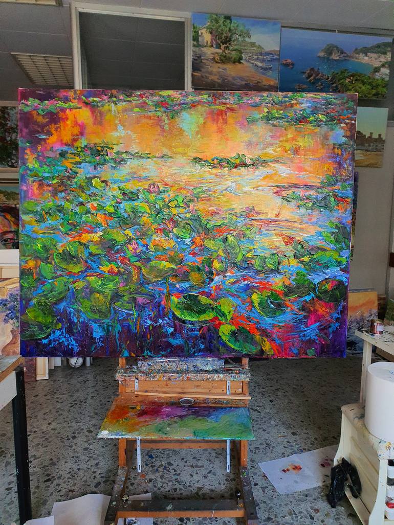 Original Abstract Expressionism Landscape Painting by Vitaly Leshukov Soldatov