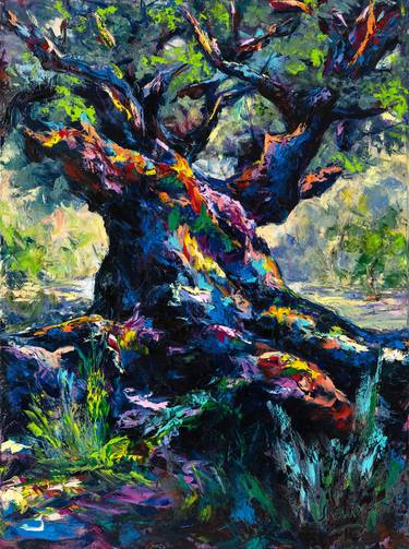 Print of Abstract Expressionism Tree Paintings by Vitaly Leshukov Soldatov