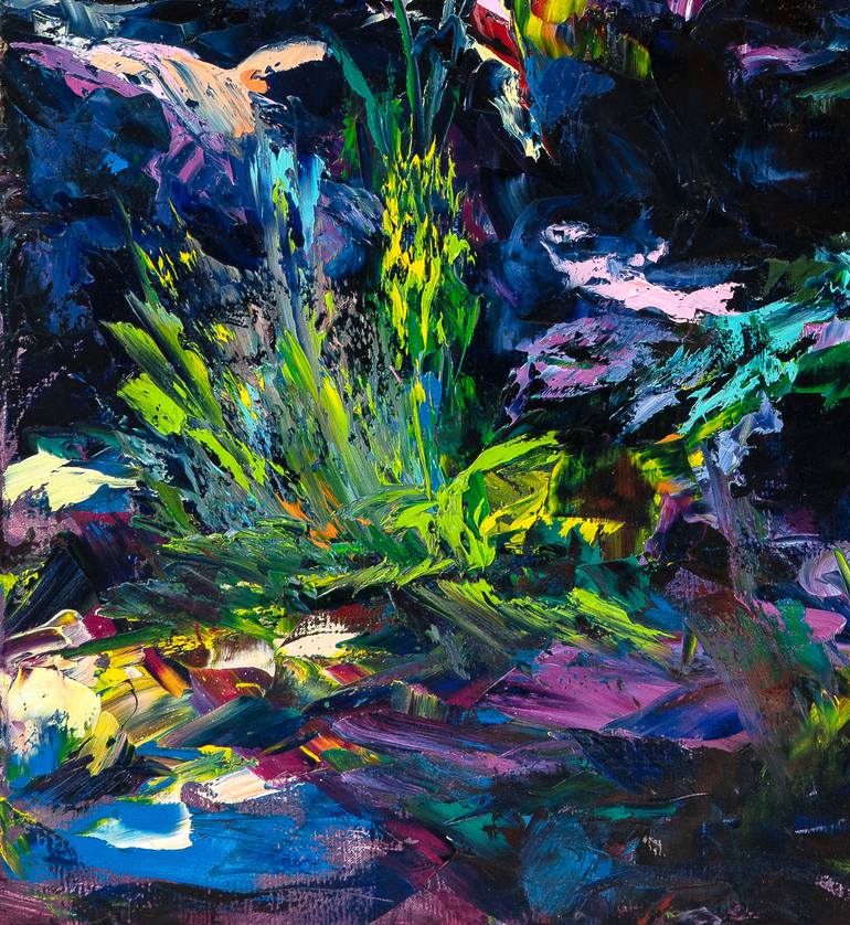 Original Abstract Expressionism Landscape Painting by Vitaly Leshukov Soldatov