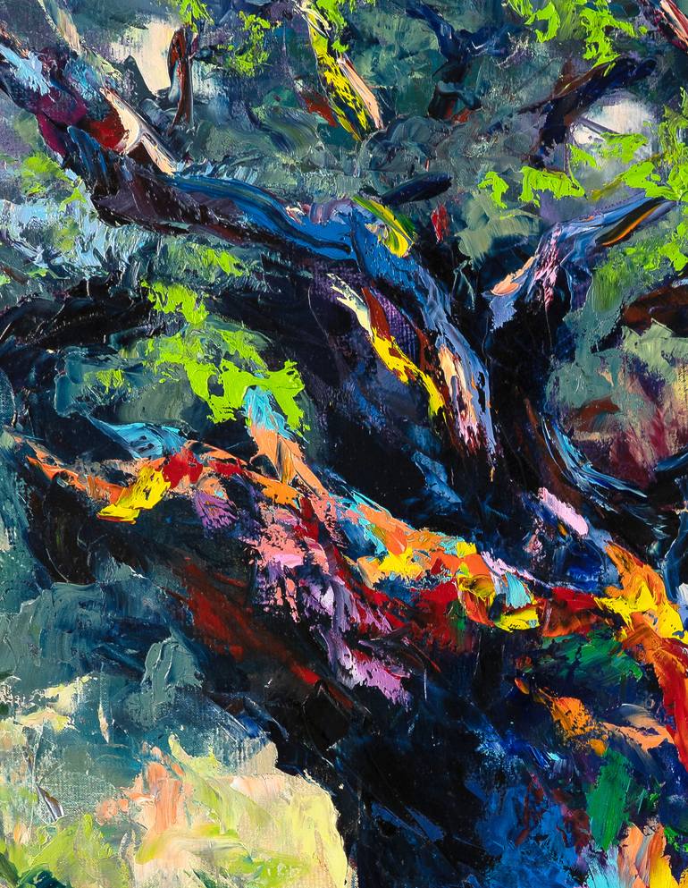 Original Abstract Expressionism Landscape Painting by Vitaly Leshukov Soldatov