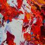 Red Whirlpool (Impasto Oil) — Abstract Genesis